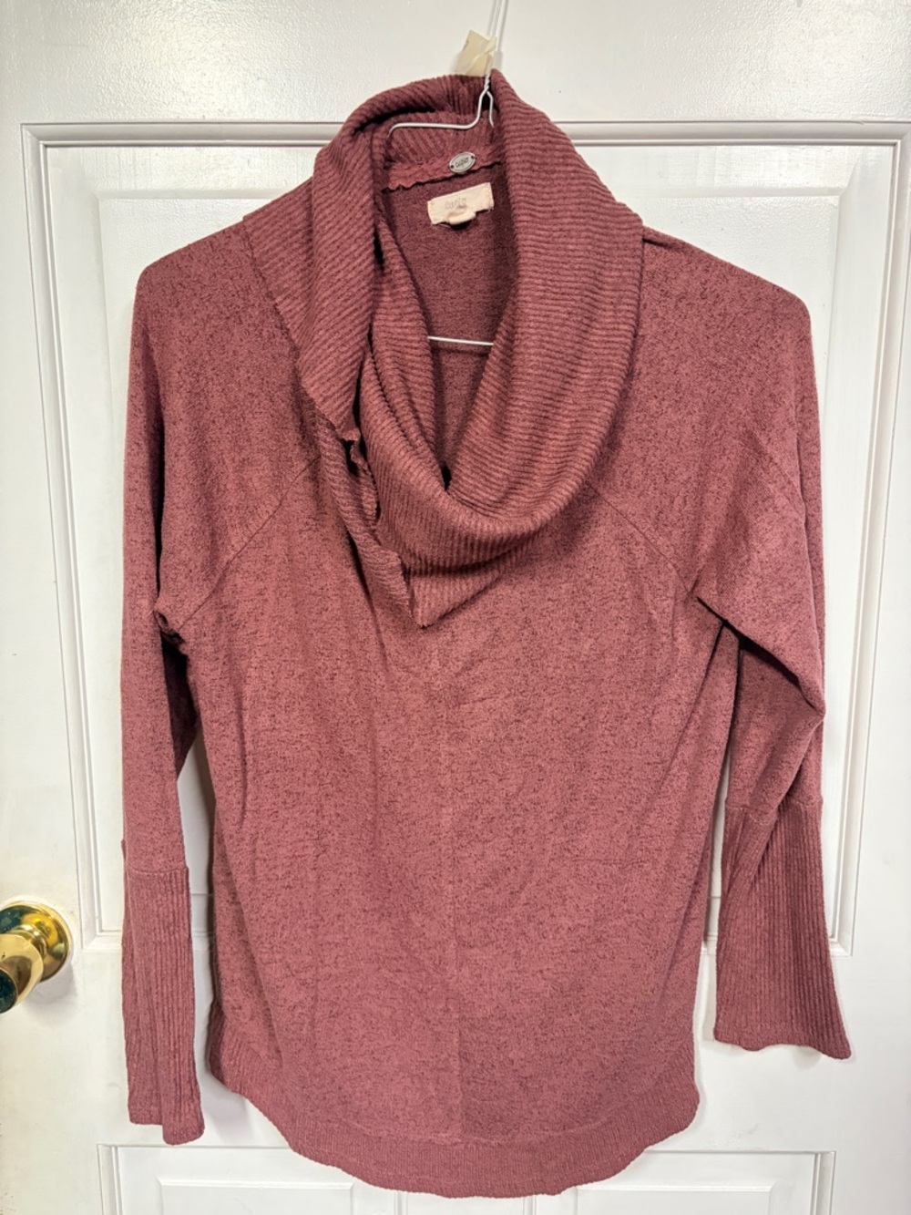 Cupio Dusty Rose Cowl Neck Sweater